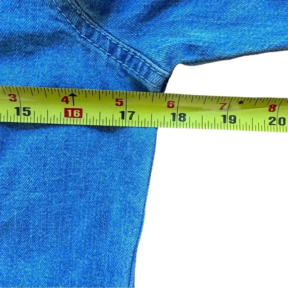 ASOS Blue Denim Jean Shirt Mini Dress Button Down Collar Long Sleeve Cotton 4 - Picture 8 of 12